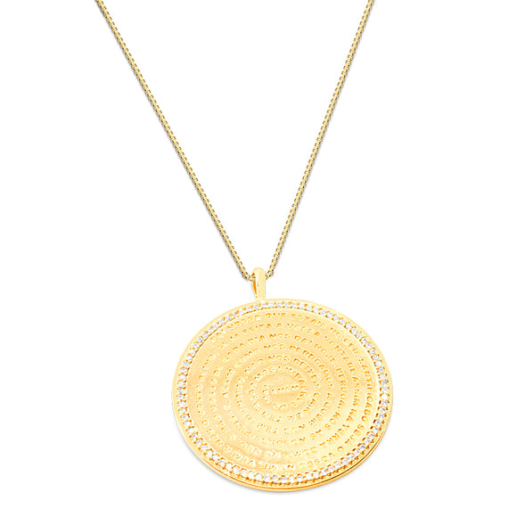 Colar Pai Nosso com Zirconias Folheado a Ouro 18K