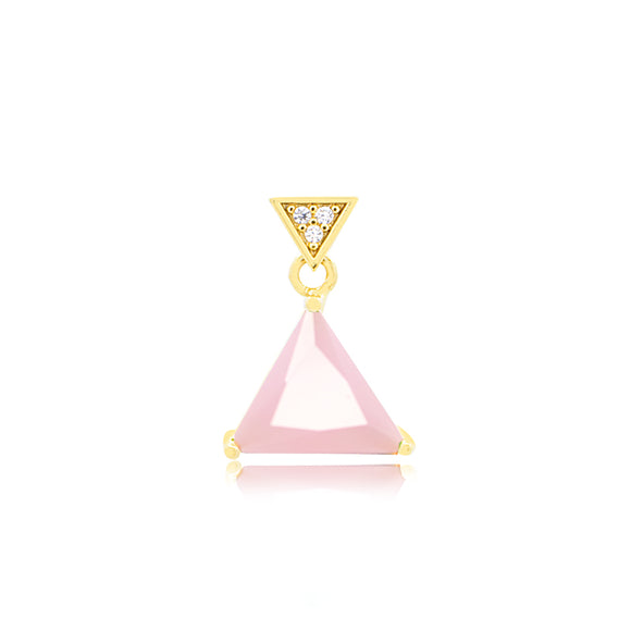Pingente Dois Triangulos em Cristal Folheado a Ouro 18K