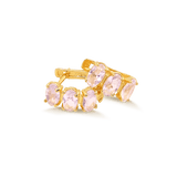 Brincos Argolinha 3 Cristais Folheado a Ouro 18K