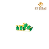 Brincos Argolinha 3 Cristais Folheado a Ouro 18K