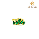 Brincos Argolinha 3 Cristais Folheado a Ouro 18K